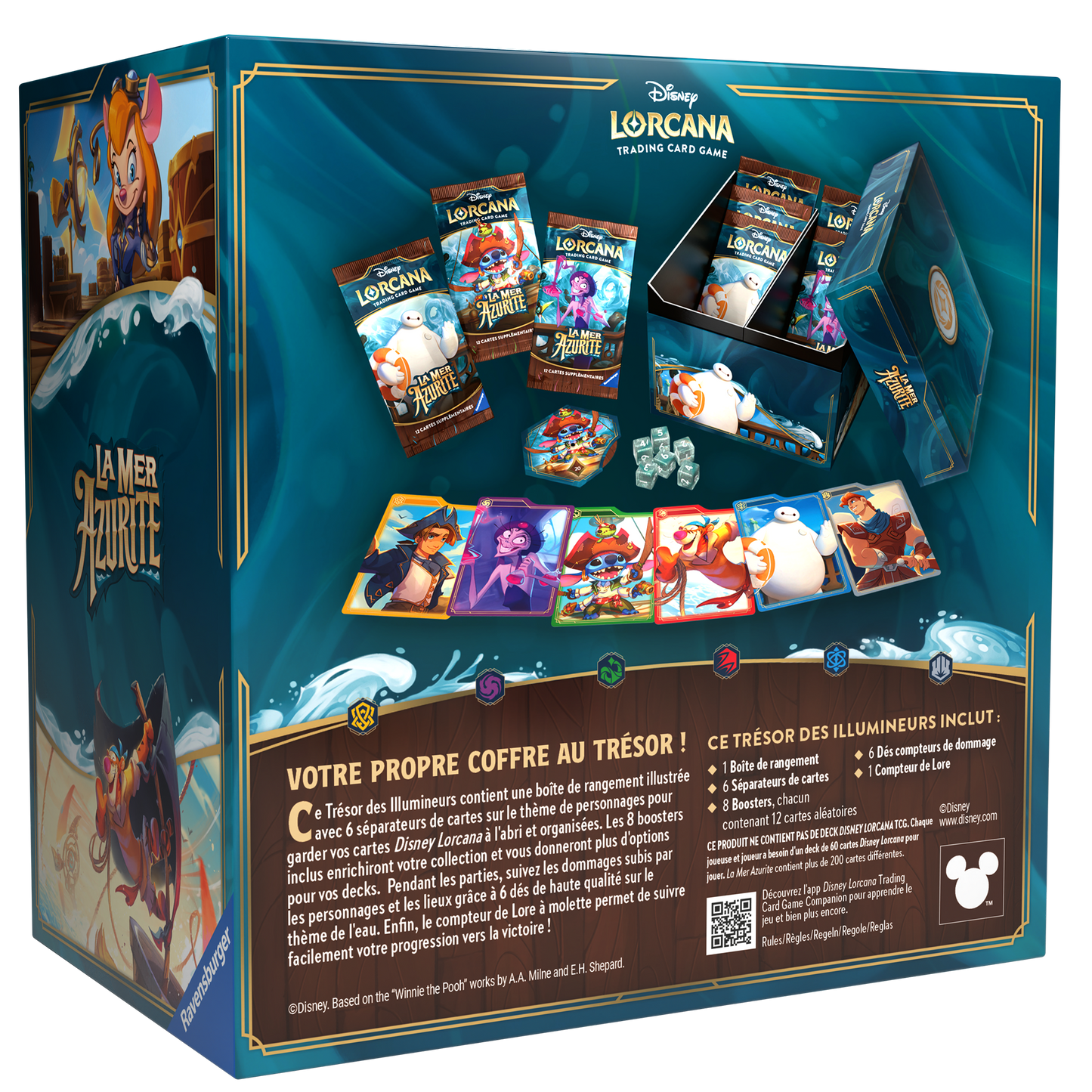 Disney Lorcana : Coffret Collector  – Trove Pack – Trésors des Illumineurs – La Mer Azurite – Chapitre 6 – FR