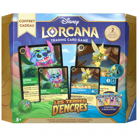 Conjunto de una caja de regalo del capítulo 3 y dos barajas de Lorcana del capítulo 3.