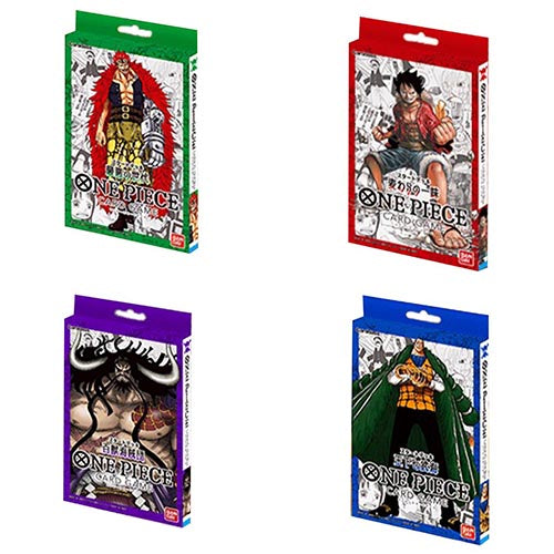 Lot des 4 Starter Decks One Piece Card Game ST01 ST02 ST03 ST04 -Reprint Février 2023